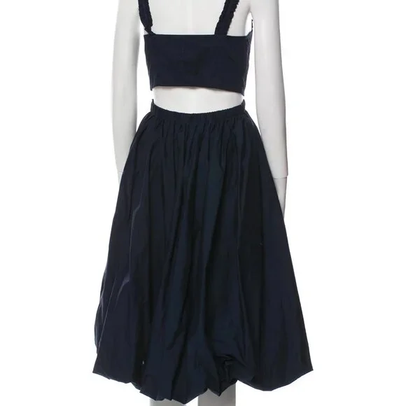 Ulla Johnson Square Neckline Midi Dress in Navy - Picture 3 of 4